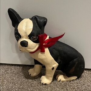 Vintage Cast Iron Boston Terrier Dog Puppy Door Stop 3.4lb